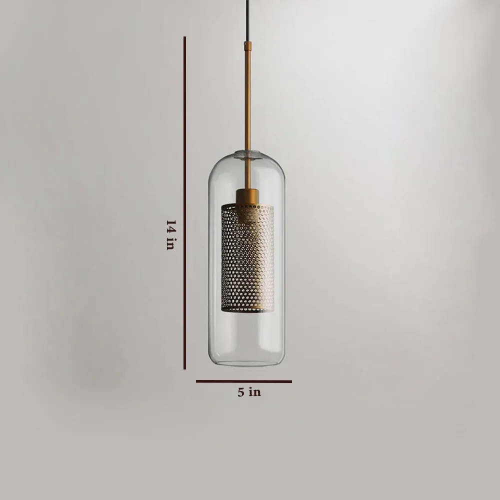 Urban Design Metal Hanging Lamp In Glass Shell