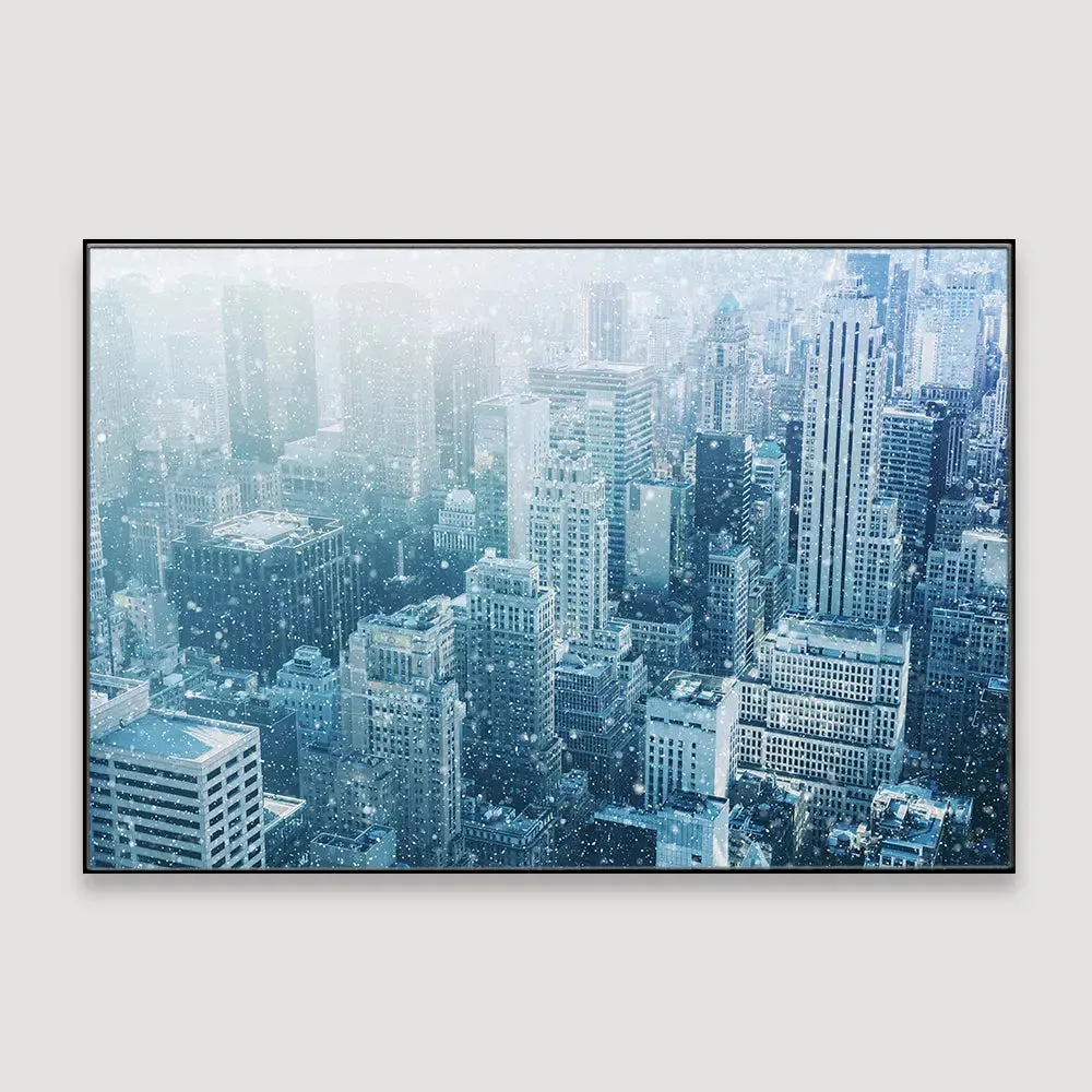 Urban Manhattan skyscraper Framed Wall art With Frame