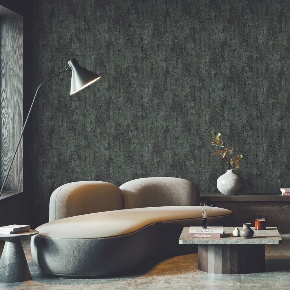WallMantra Urban Patina Texture Wallpaper Dark Grey