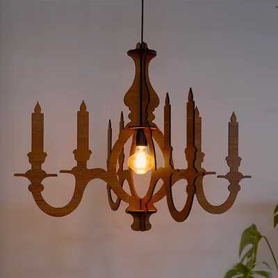 Urban Style Wooden Chandelier Hanging Light