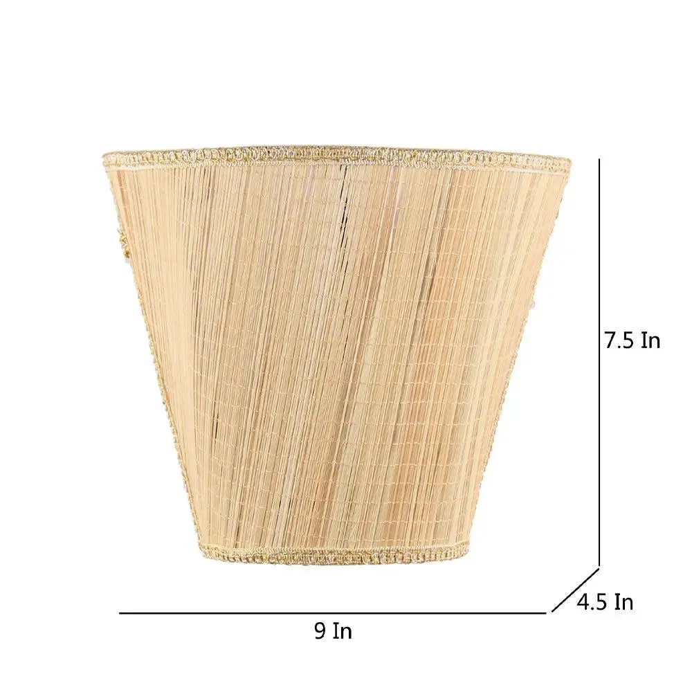 V Shape Beige Bamboo Wall Light Fixture Single Piece