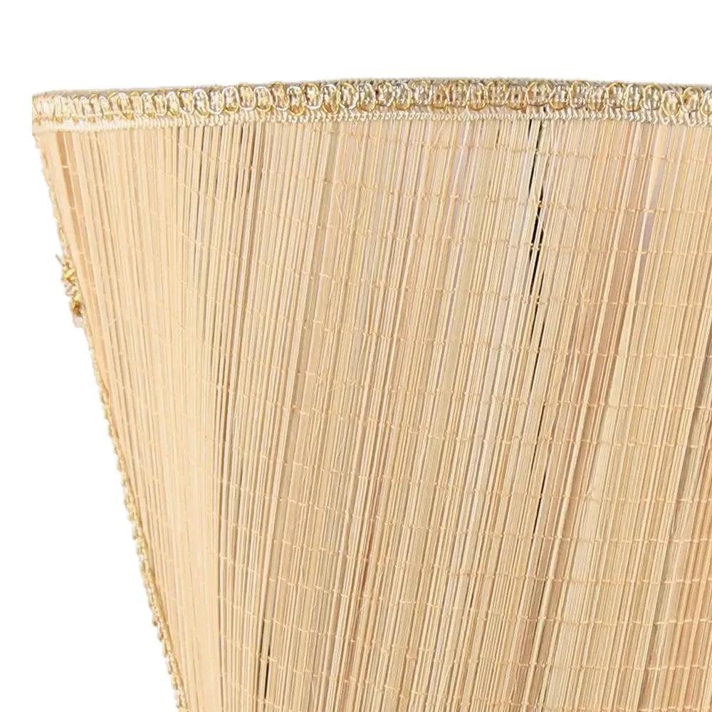 V Shape Beige Bamboo Wall Light Fixture Single Piece