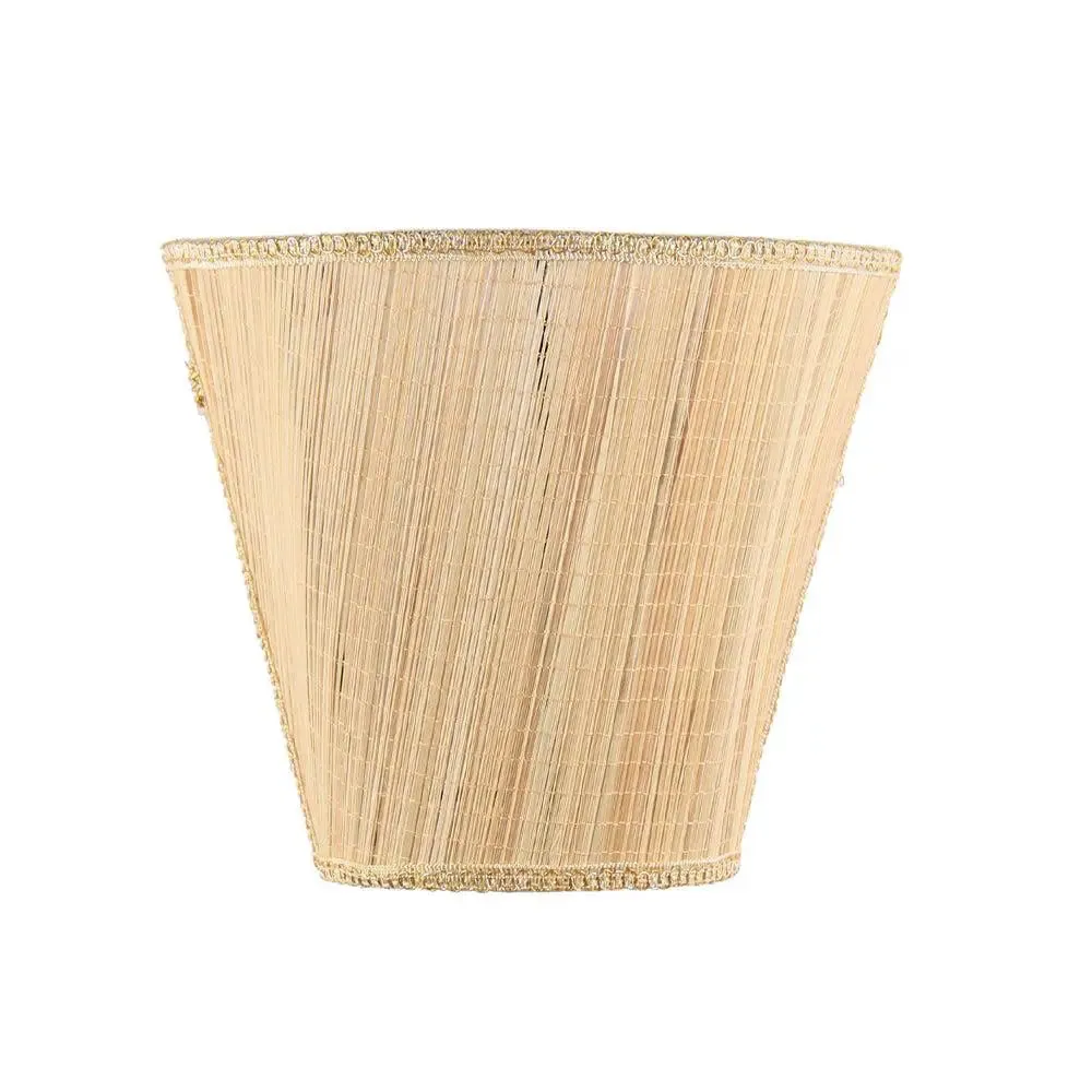 V Shape Beige Bamboo Wall Light Fixture Single Piece