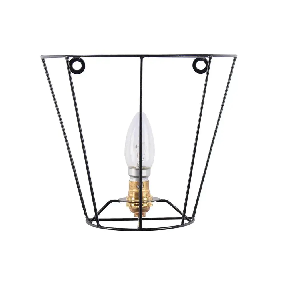 V Shape Black Wrought Iron Wall Light Fixture