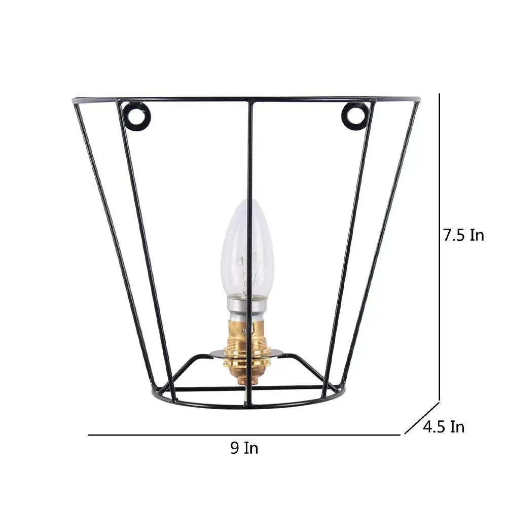 V Shape Black Wrought Iron Wall Light Fixture