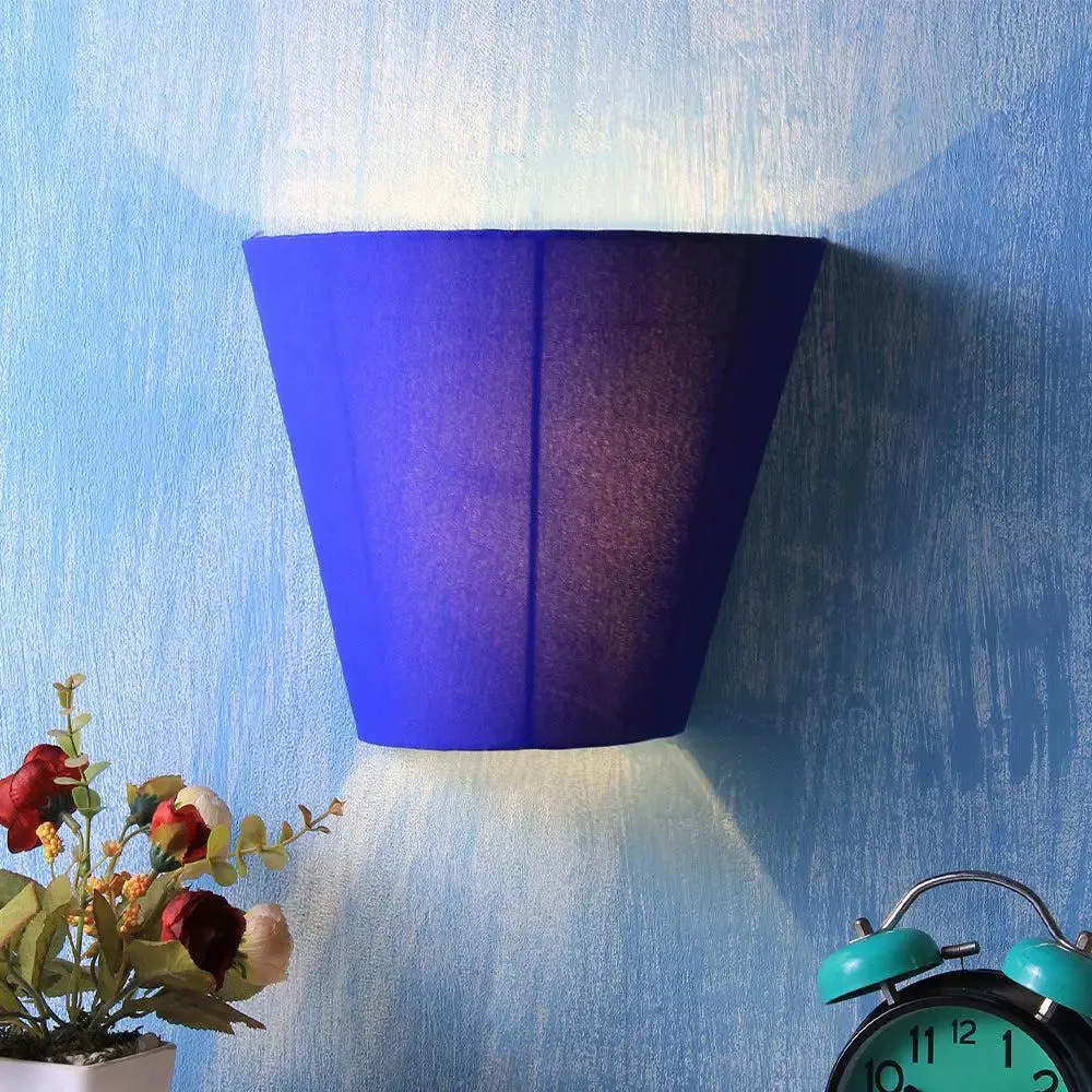 V Shape Blue Cotton Wall Light Fixture