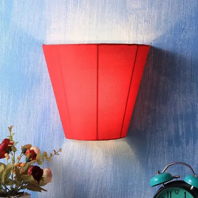 V Shape Red Cotton Wall Light Fixture