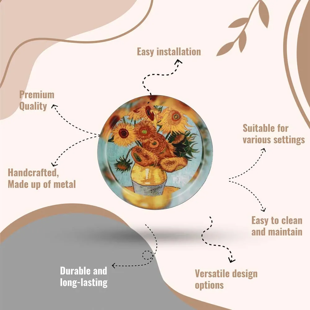 Van Gogh High-quality Metallic Wall Plate for Living Room-Small (8 Inches)