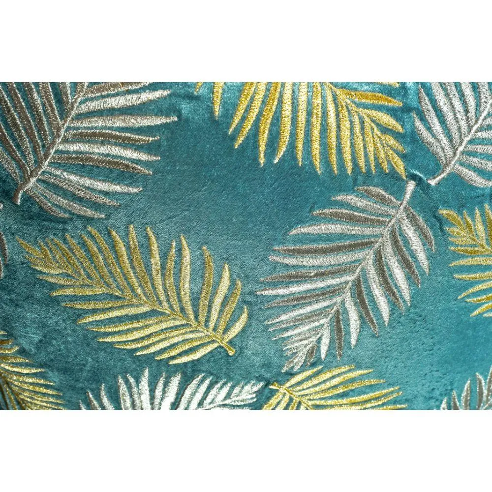 Velvel Cushion Pillow Cover with beautiful Leaves Embroidery
