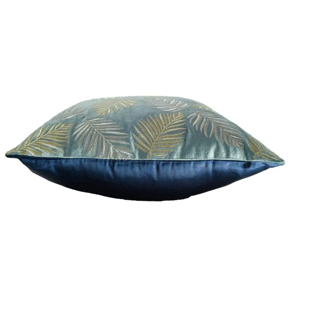 Velvel Cushion Pillow Cover with beautiful Leaves Embroidery