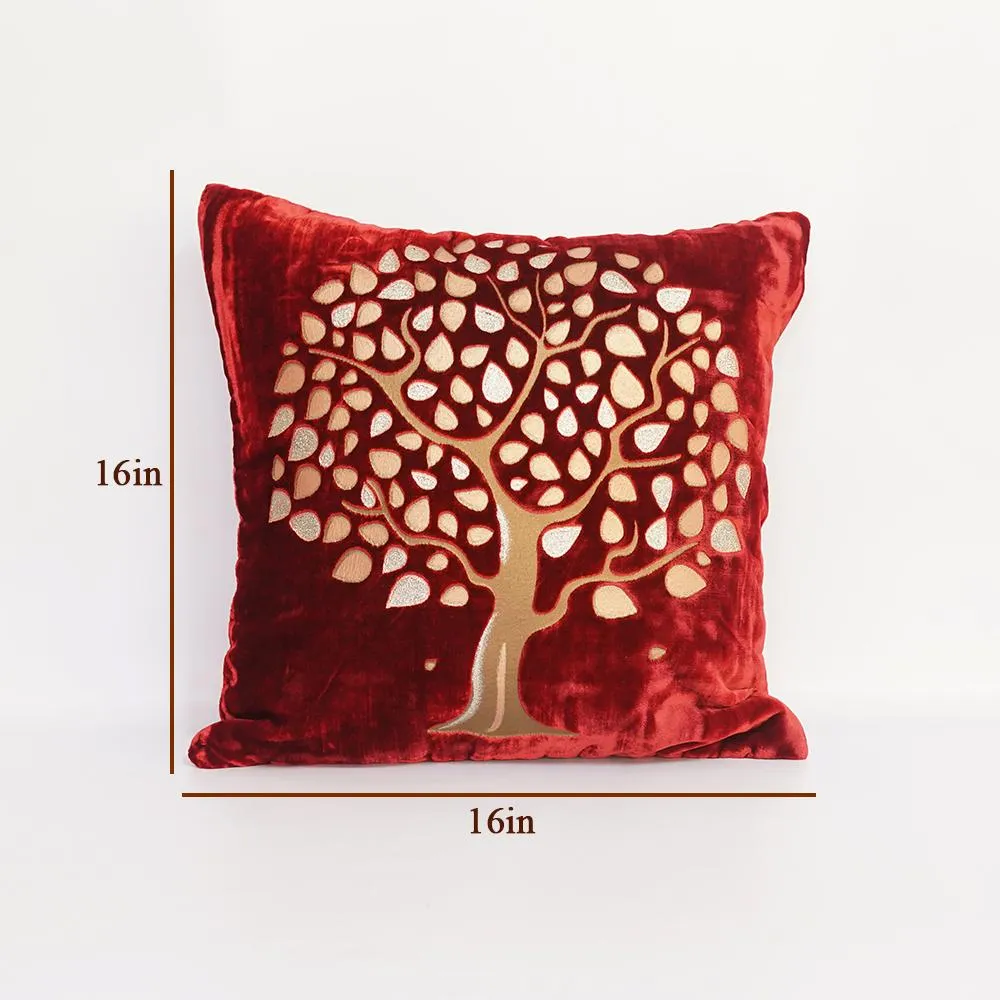 Velvet Tree Wine Cushion Cover Set of 5