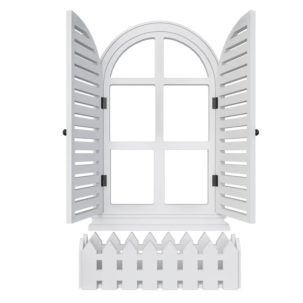 Venice Style Vintage Wooden Wall Decor / Window Frame Wall Decor White