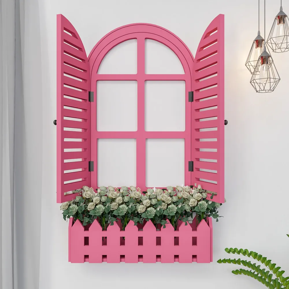 Venice Style Vintage Wooden Wall Decor / Window Frame Wall Decor White