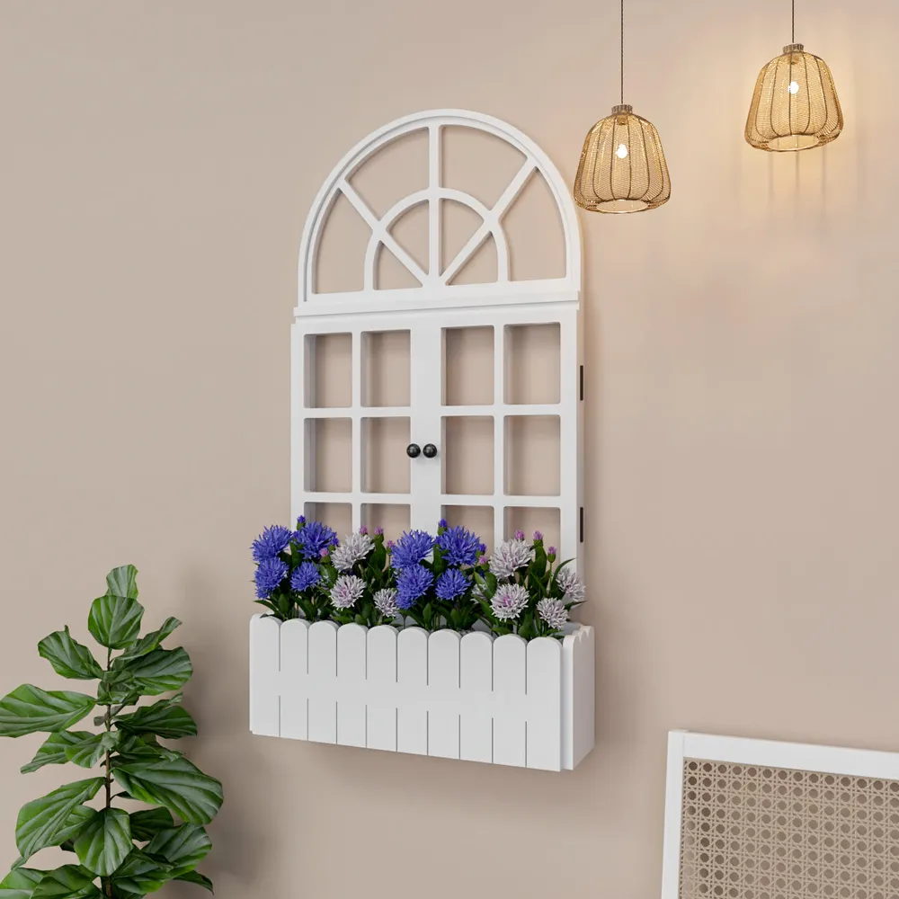 Venice Vintage Window Inspired Wooden Wall Decor / Window Frame Wall Decor White