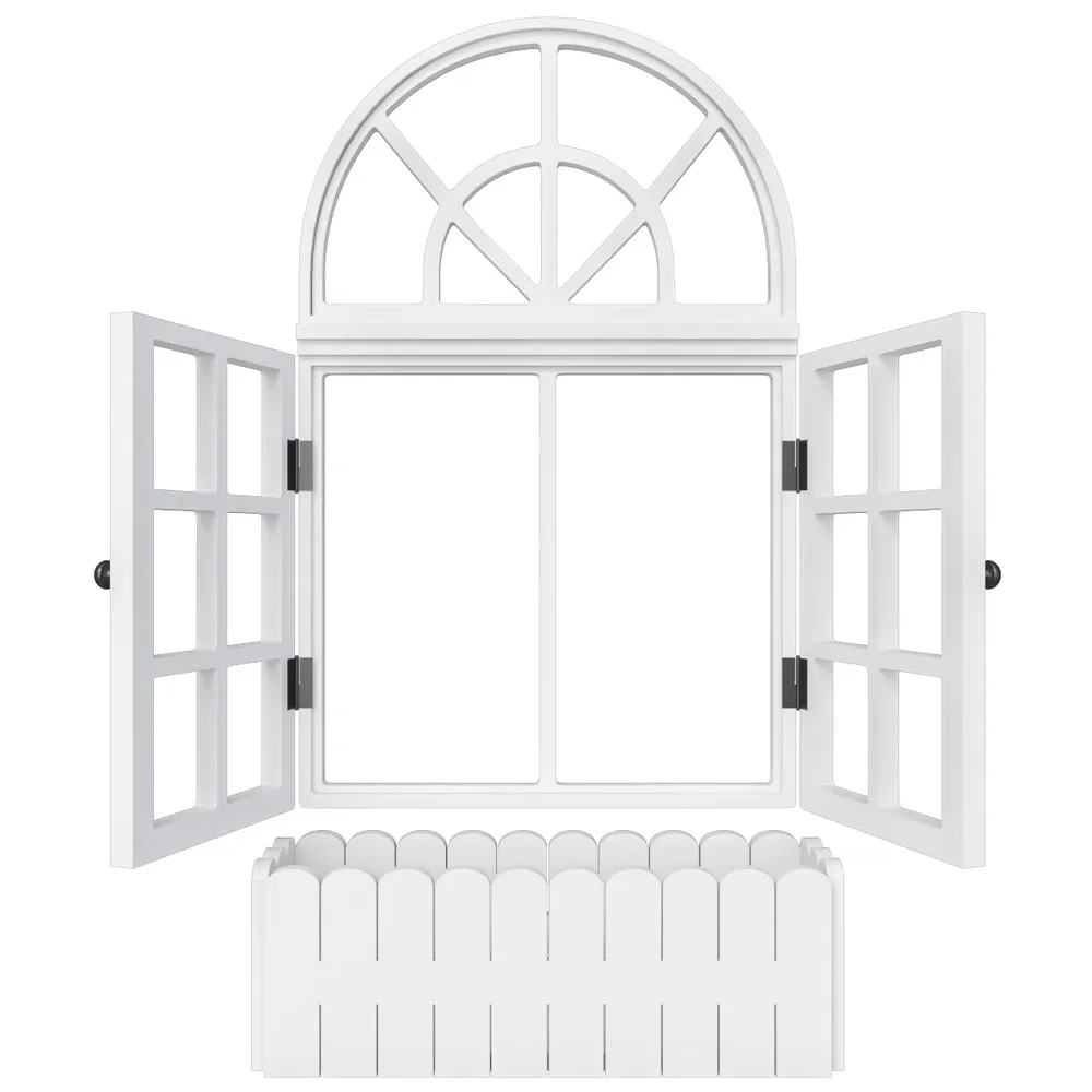 Venice Vintage Window Inspired Wooden Wall Decor / Window Frame Wall Decor White