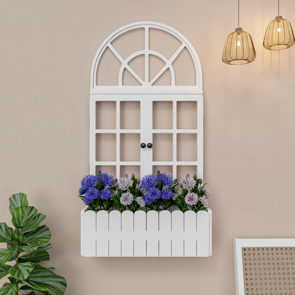 Venice Vintage Window Inspired Wooden Wall Decor / Window Frame Wall Decor White