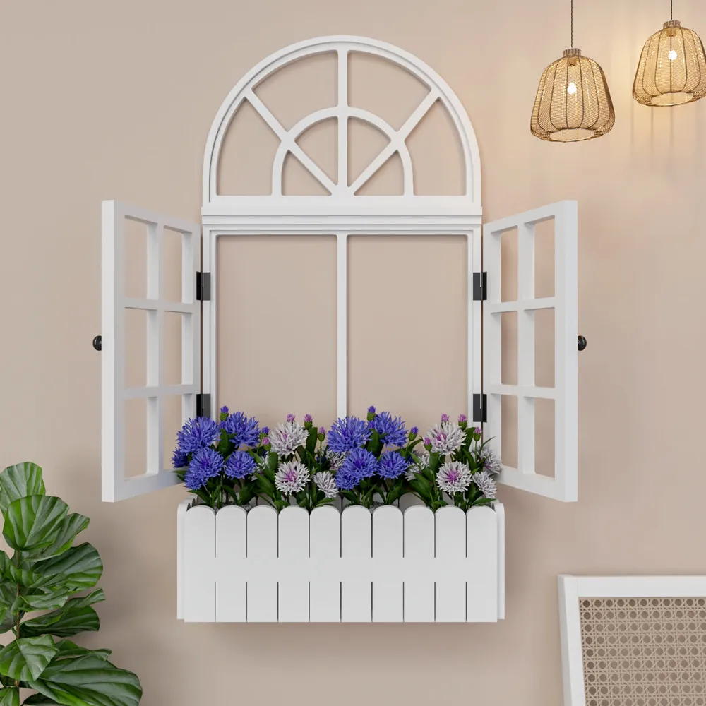 Venice Vintage Window Inspired Wooden Wall Decor / Window Frame Wall Decor White