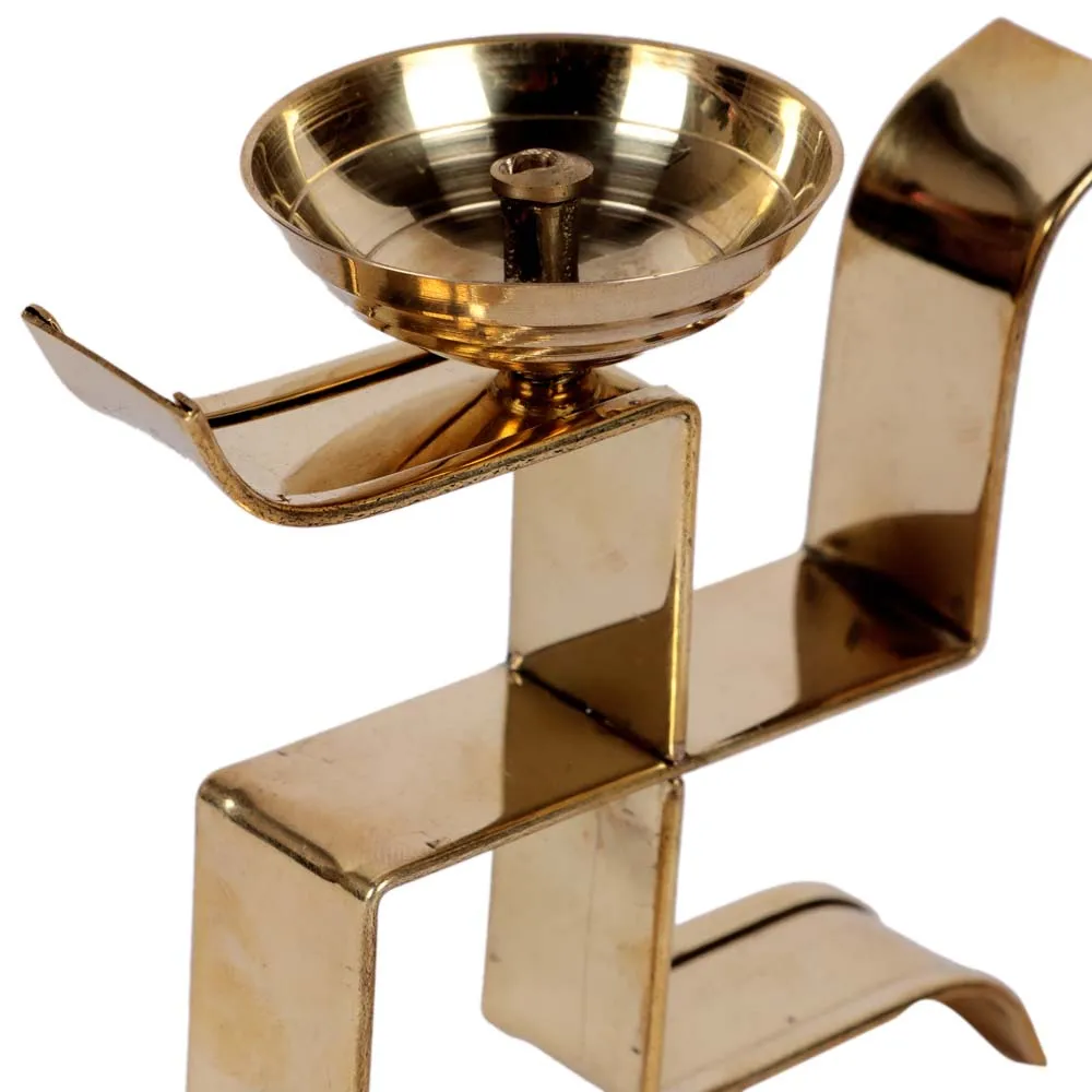 Vertical Satiya Golden Crafted Diyas Set Of 2