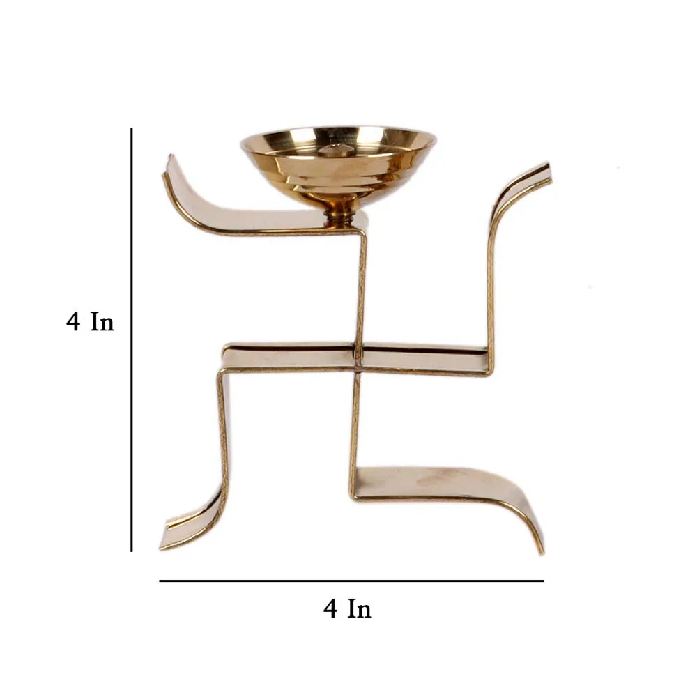Vertical Satiya Golden Crafted Diyas Set Of 2