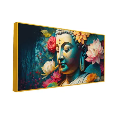 Vibrant Abstract Buddha Statues Canvas Art