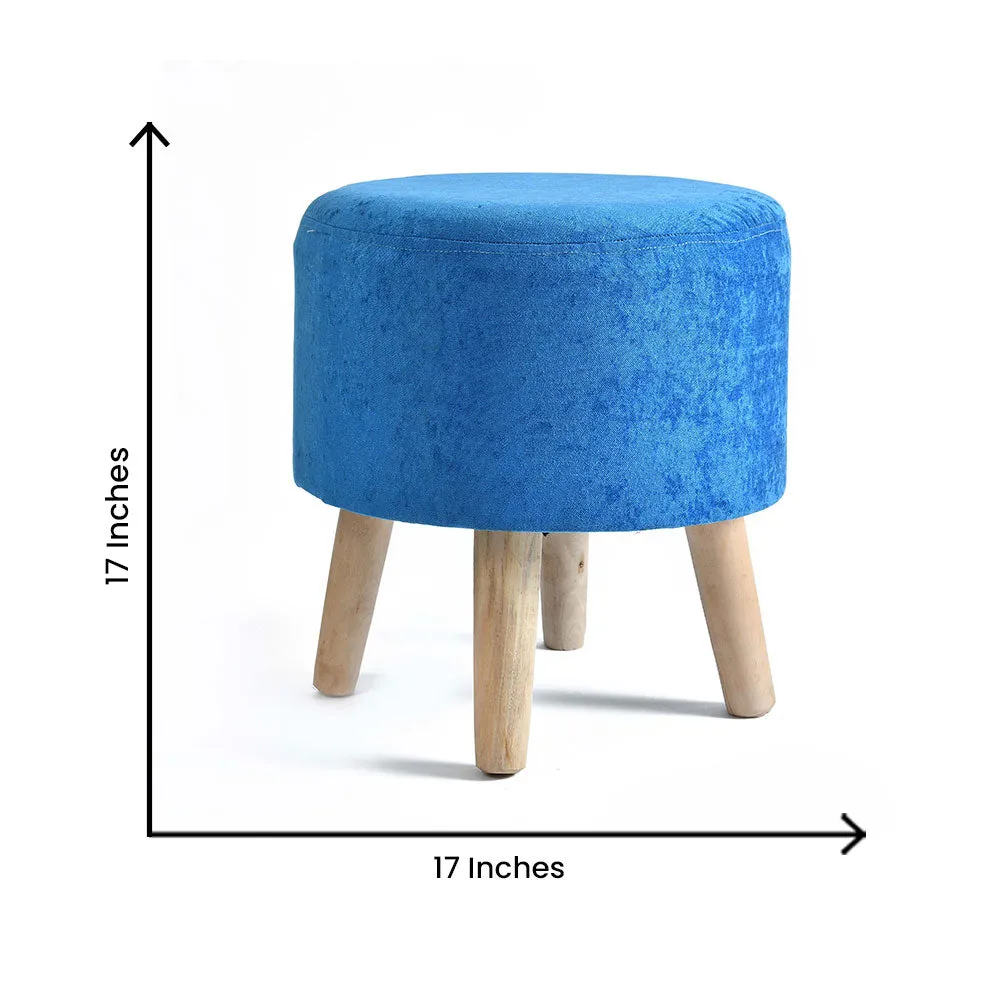 Vibrant Beige Color Wooden Pouffe Stool