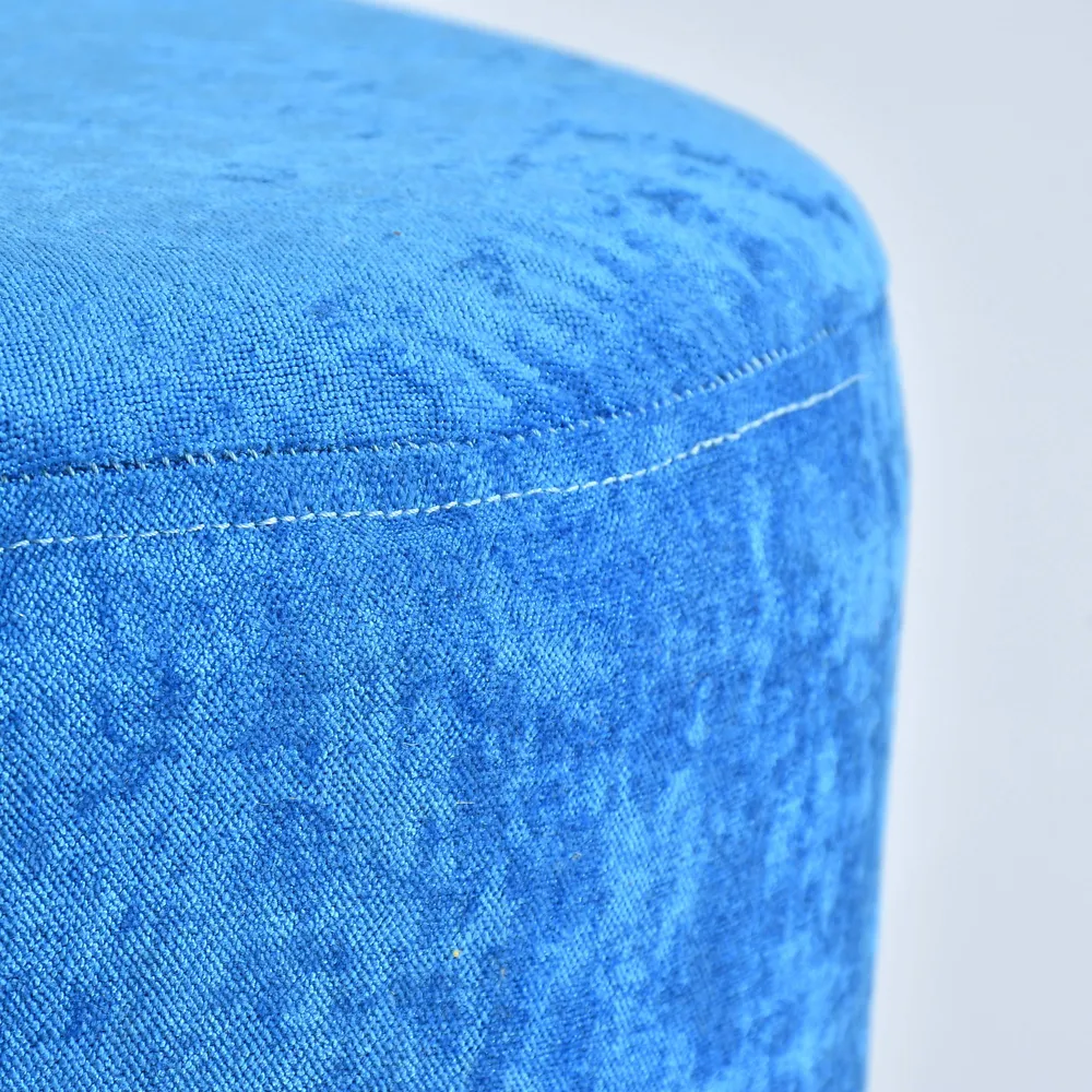Vibrant Beige Color Wooden Pouffe Stool