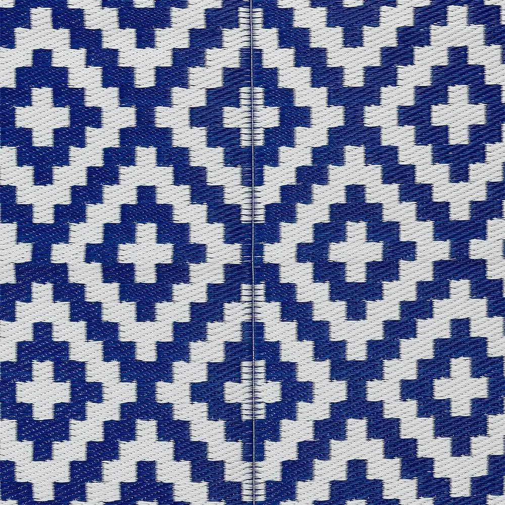 Vibrant Blue Aztec Designer Big Floor Mat