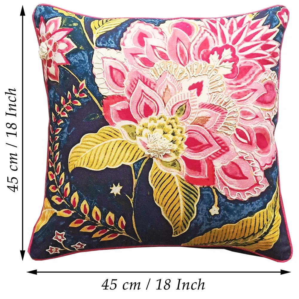 Vibrant Floral Designer Multi Color Cushion Cover Set Of 3