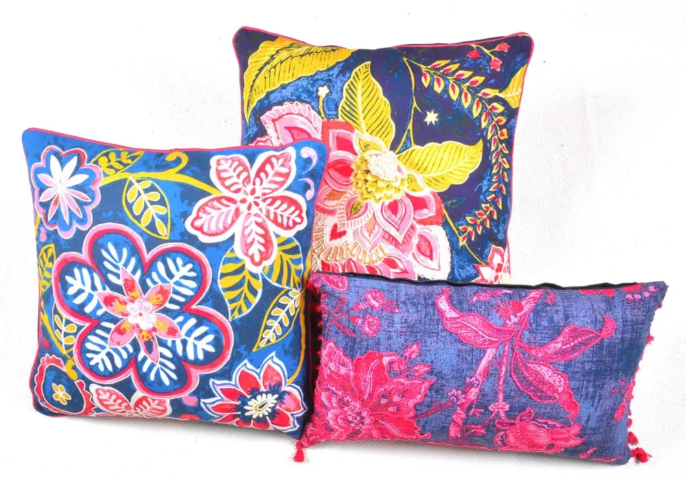 Vibrant Floral Designer Multi Color Cushion Cover Set Of 3
