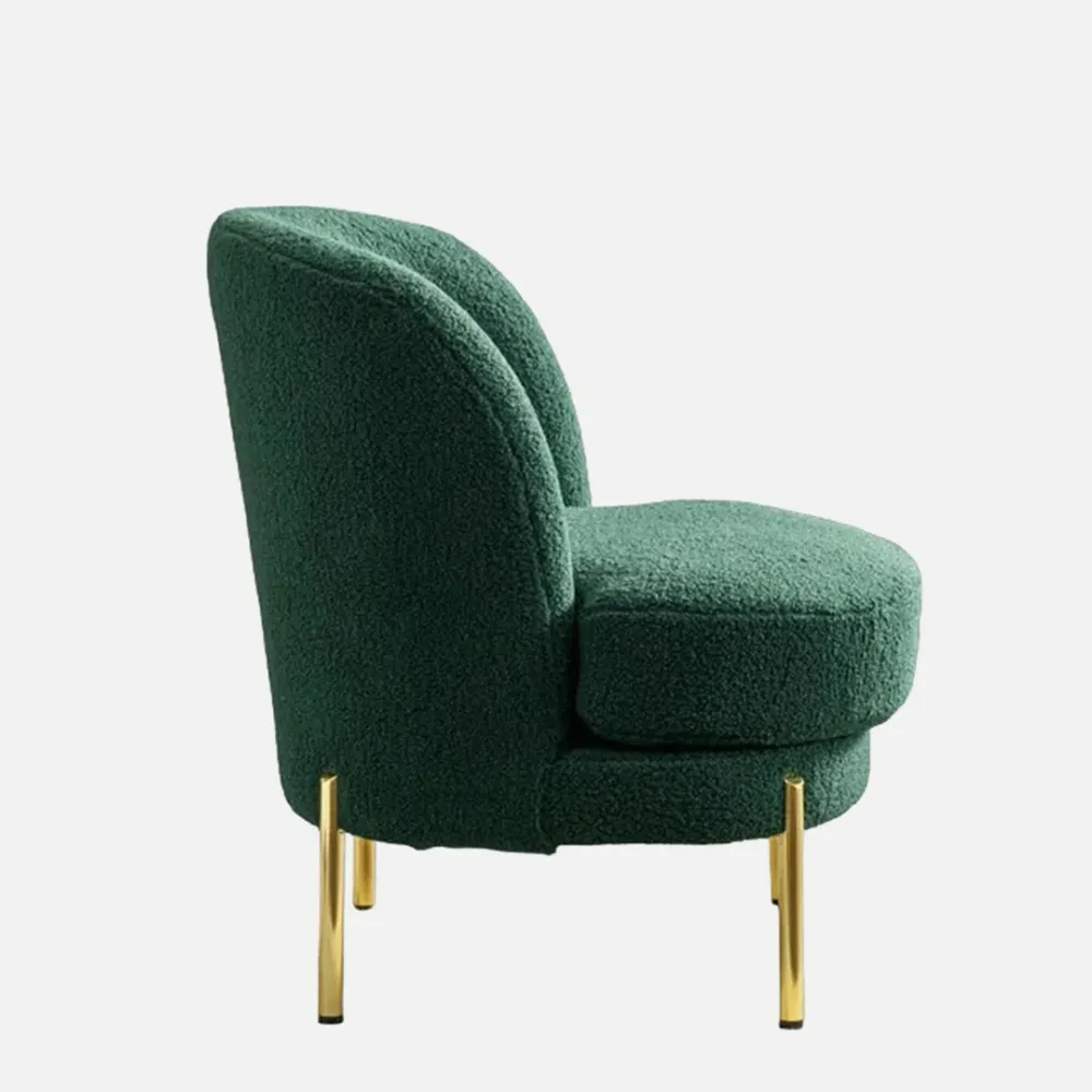 Vibrant Green Fabric Slipper Accent Chair Single