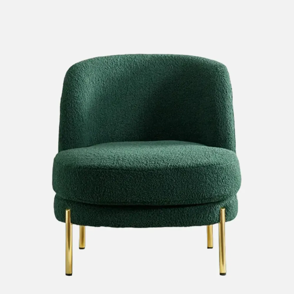 Vibrant Green Fabric Slipper Accent Chair Single