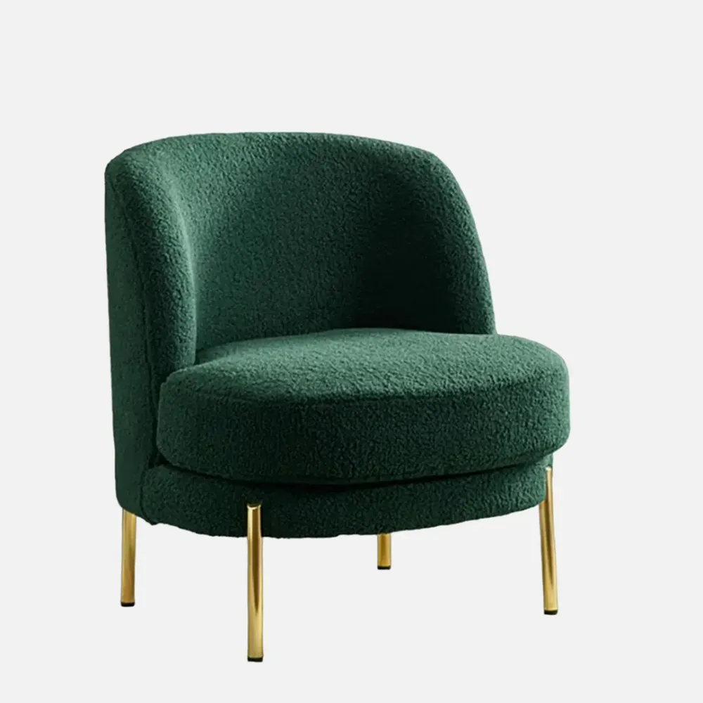 Vibrant Green Fabric Slipper Accent Chair Single