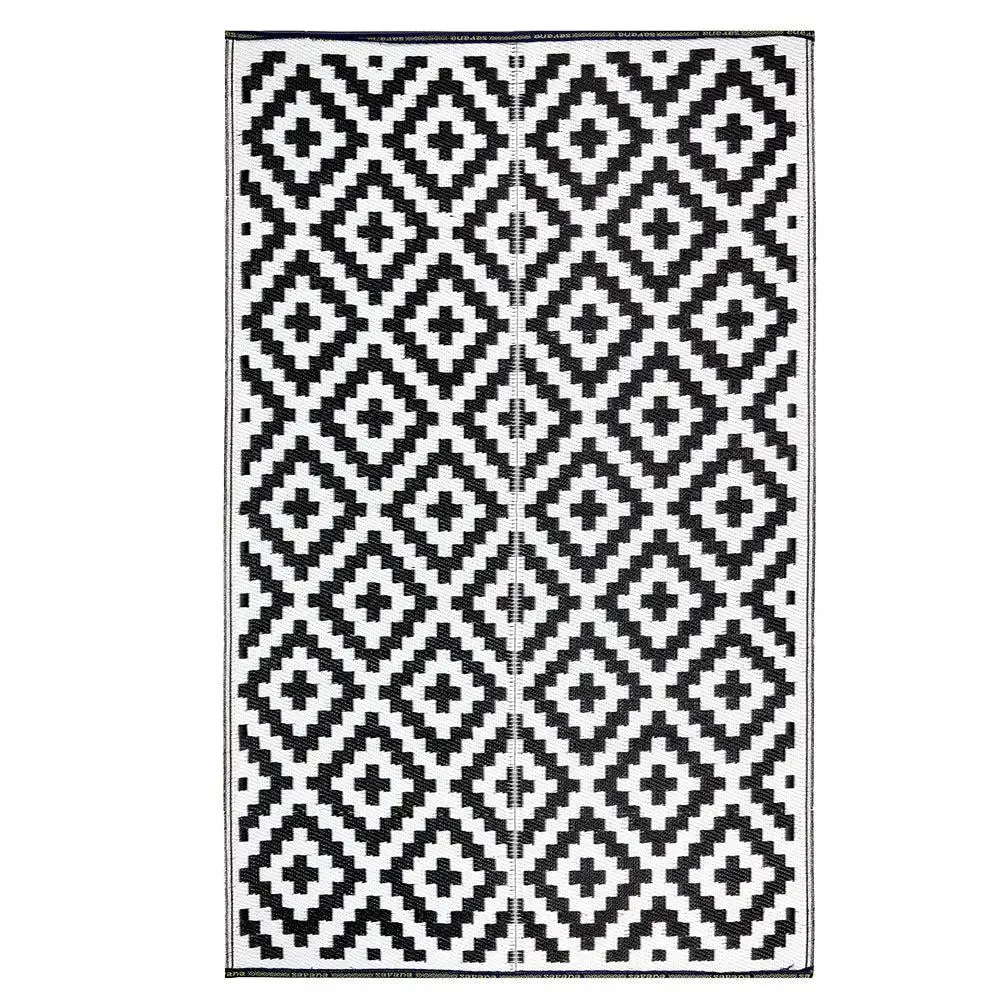 Vibrant Grey Aztec Designer Big Floor Mat