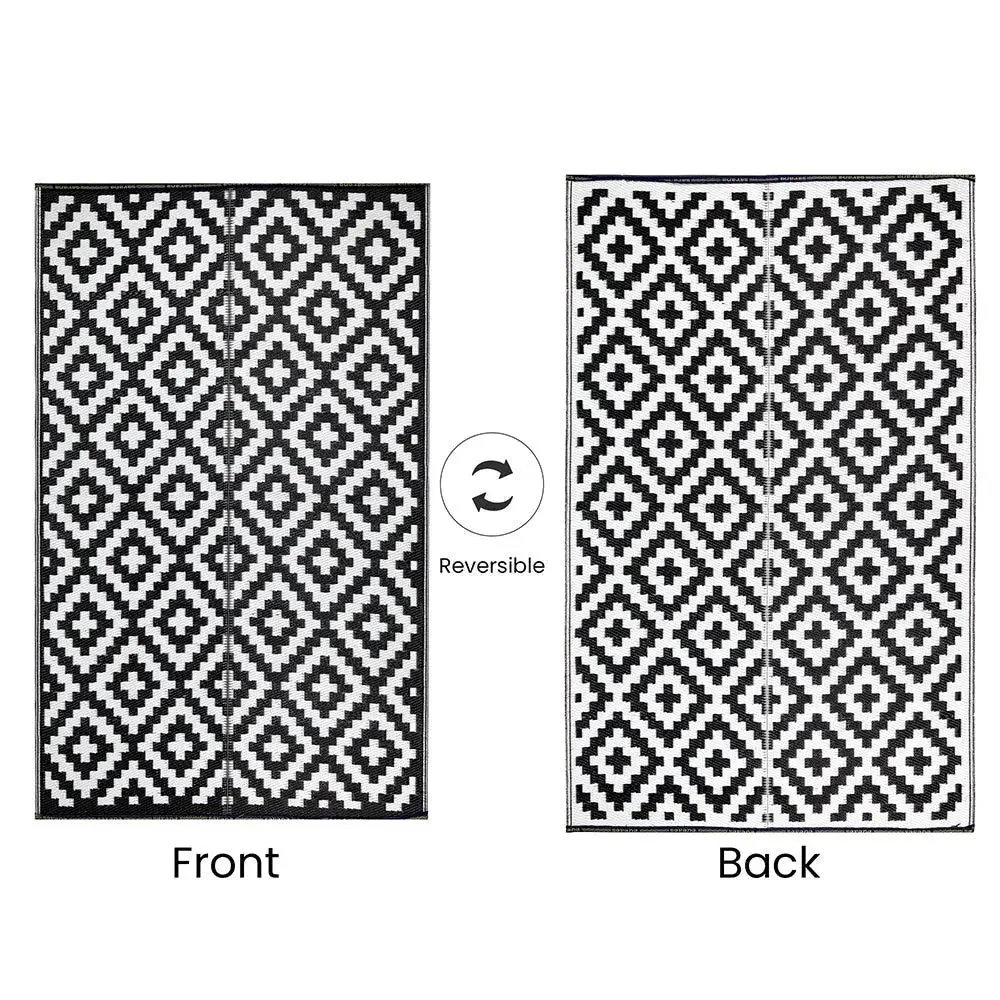 Vibrant Grey Aztec Designer Big Floor Mat