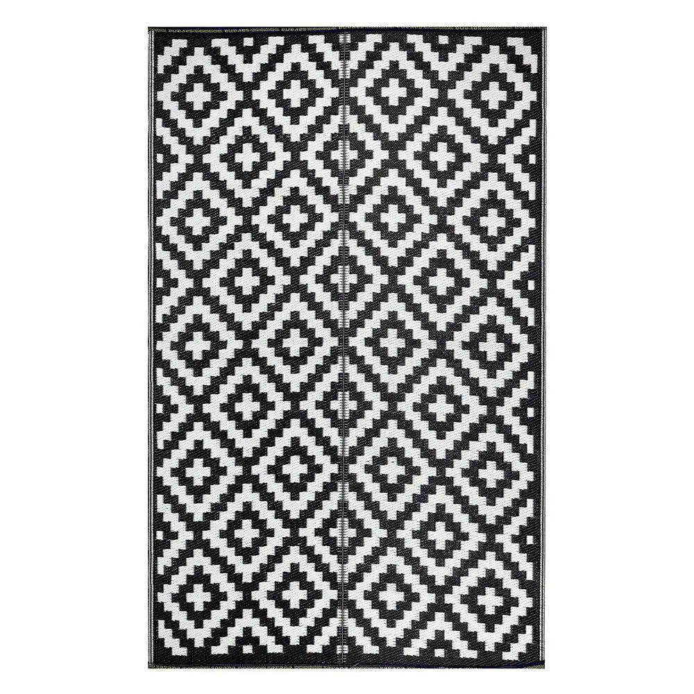 Vibrant Grey Aztec Designer Big Floor Mat