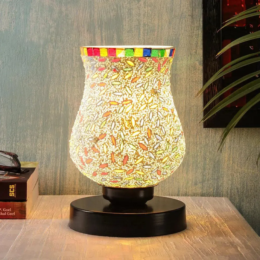 Vibrant Multicolor Mosaic Table Lamp