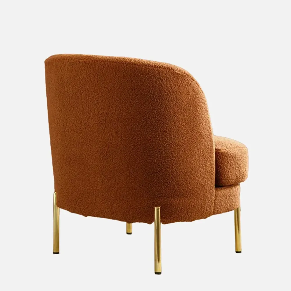 Vibrant Orange Fabric Slipper Accent Chair Single