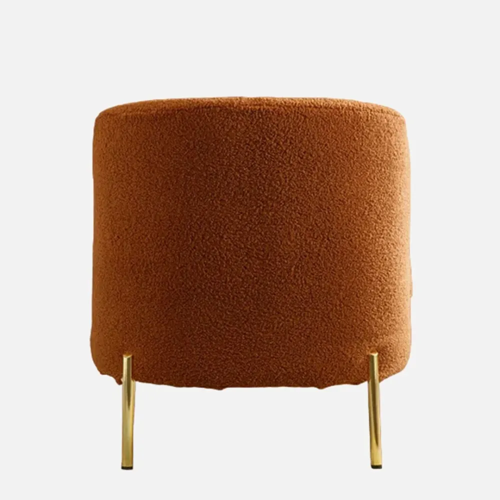 Vibrant Orange Fabric Slipper Accent Chair Single