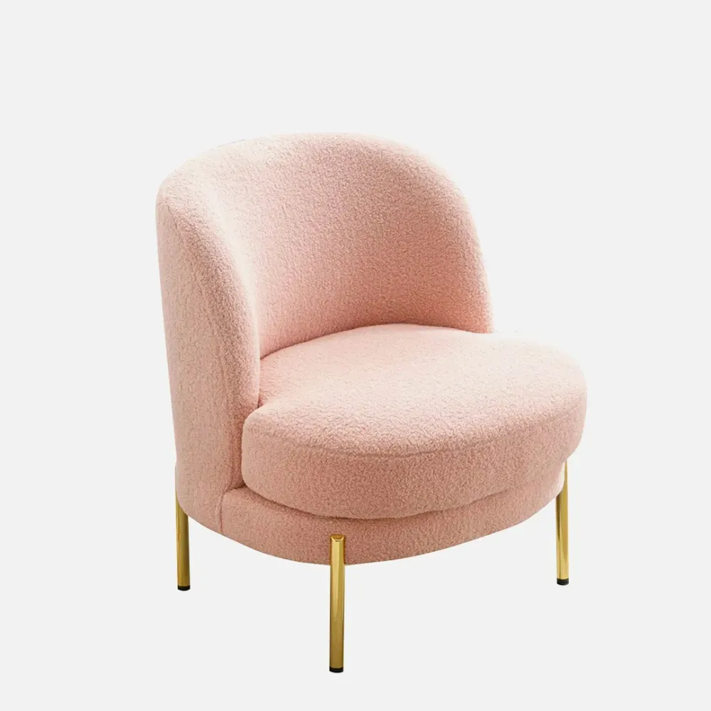 Vibrant Pink Fabric Slipper Accent Chair Single