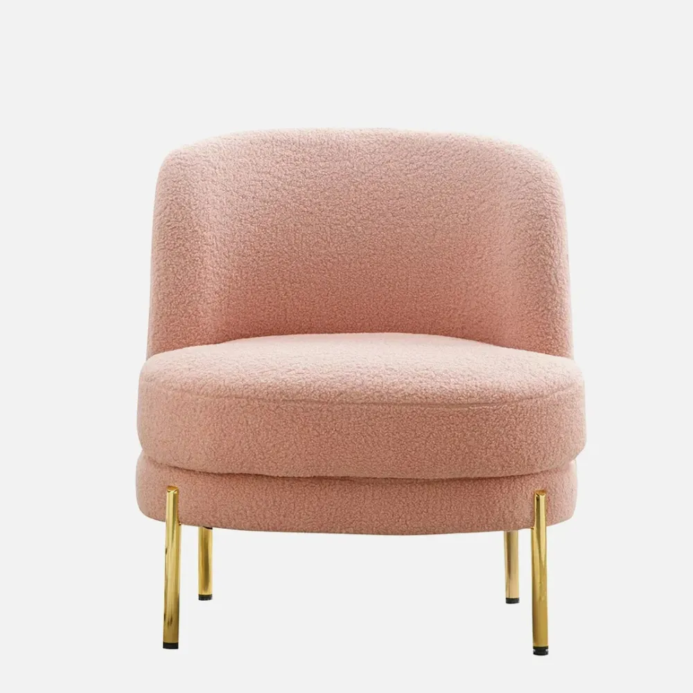 Vibrant Pink Fabric Slipper Accent Chair Single
