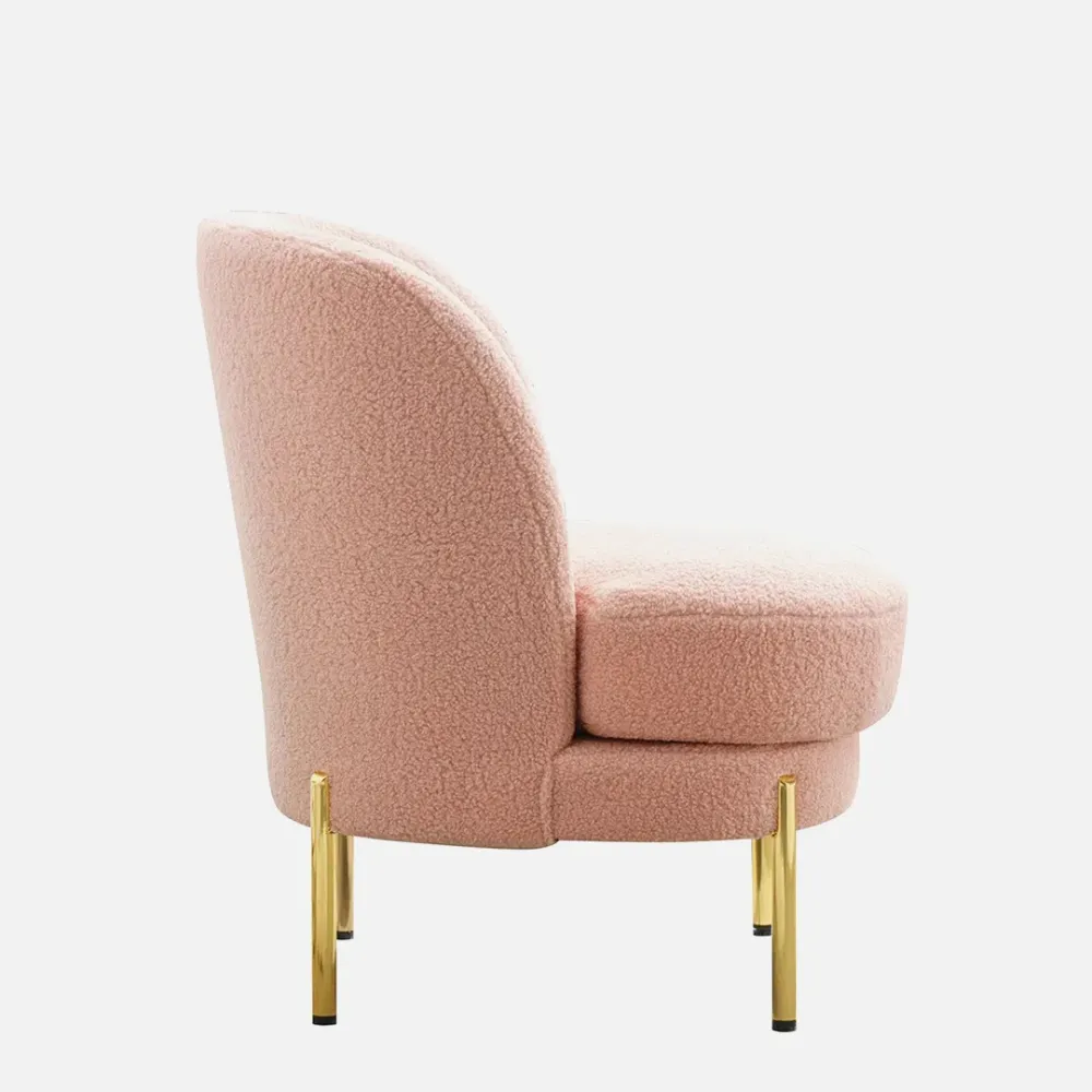 Vibrant Pink Fabric Slipper Accent Chair Single