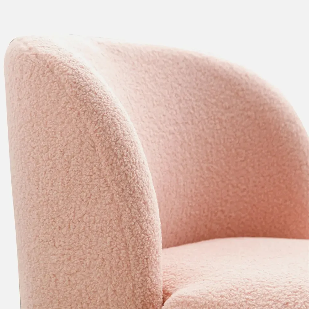Vibrant Pink Fabric Slipper Accent Chair Single