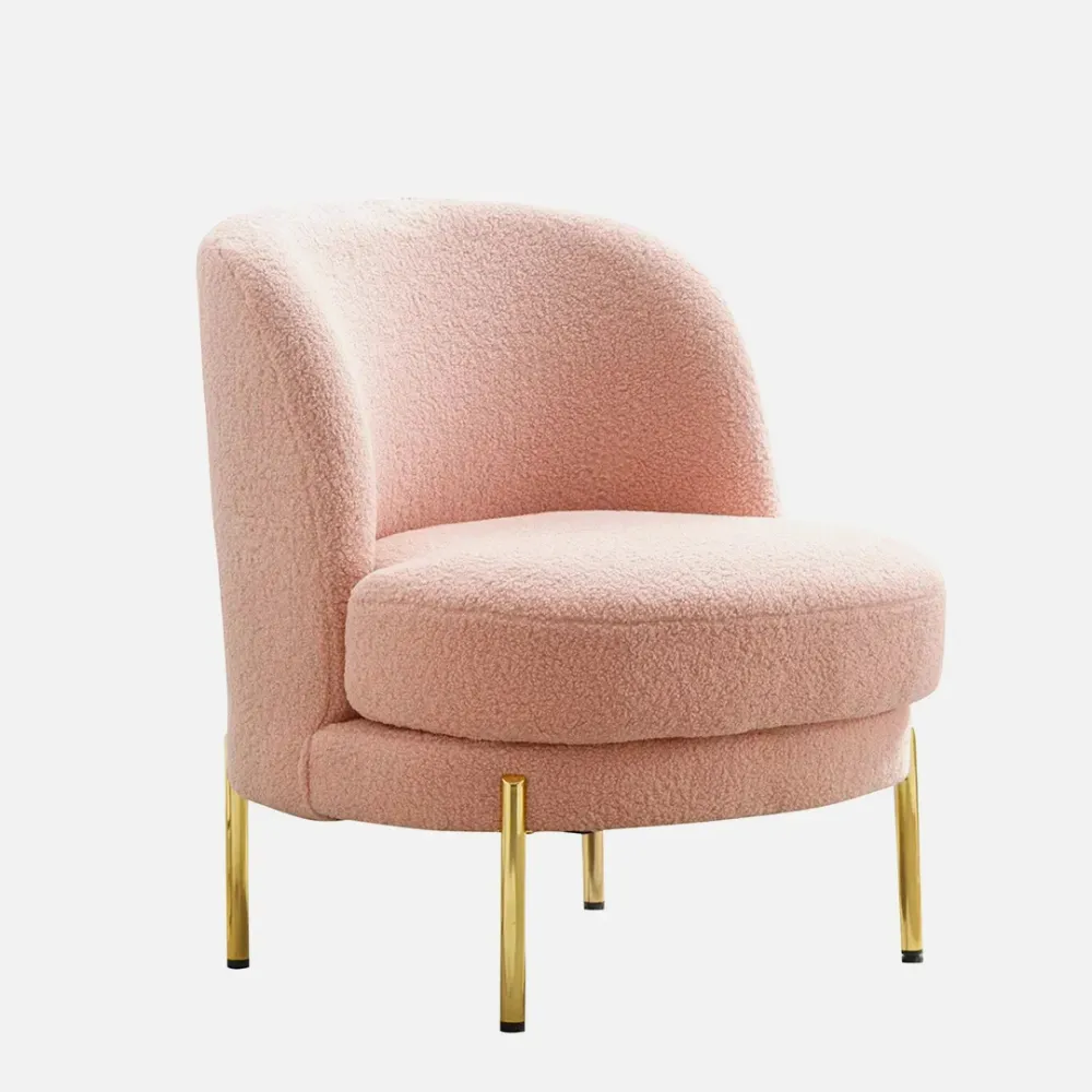 Vibrant Pink Fabric Slipper Accent Chair Single