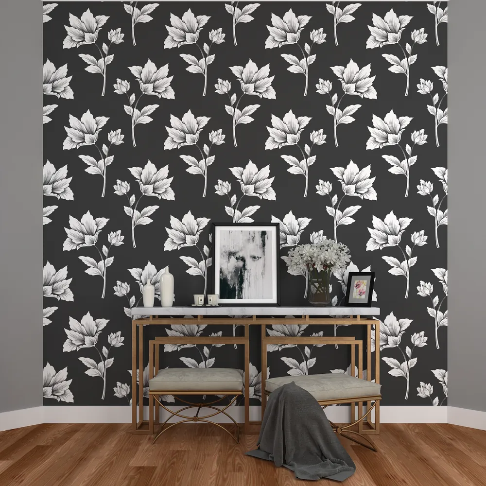 Vibrant White Flowers On Slate Background Premium Quality Wallpaper