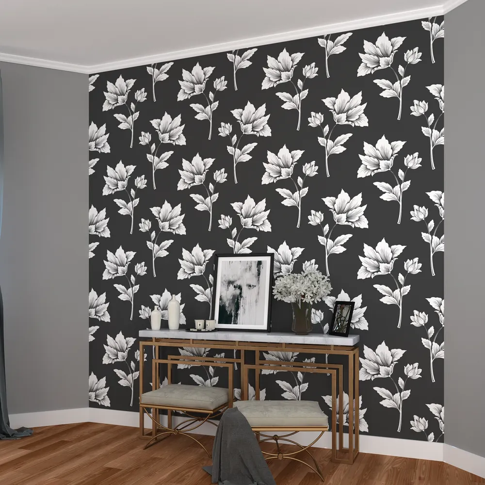 Vibrant White Flowers On Slate Background Premium Quality Wallpaper