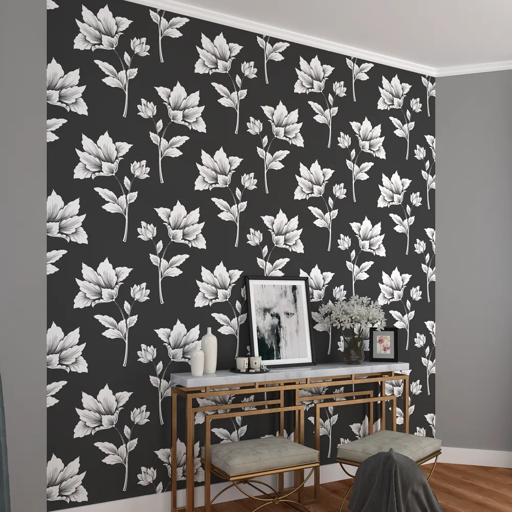 Vibrant White Flowers On Slate Background Premium Quality Wallpaper