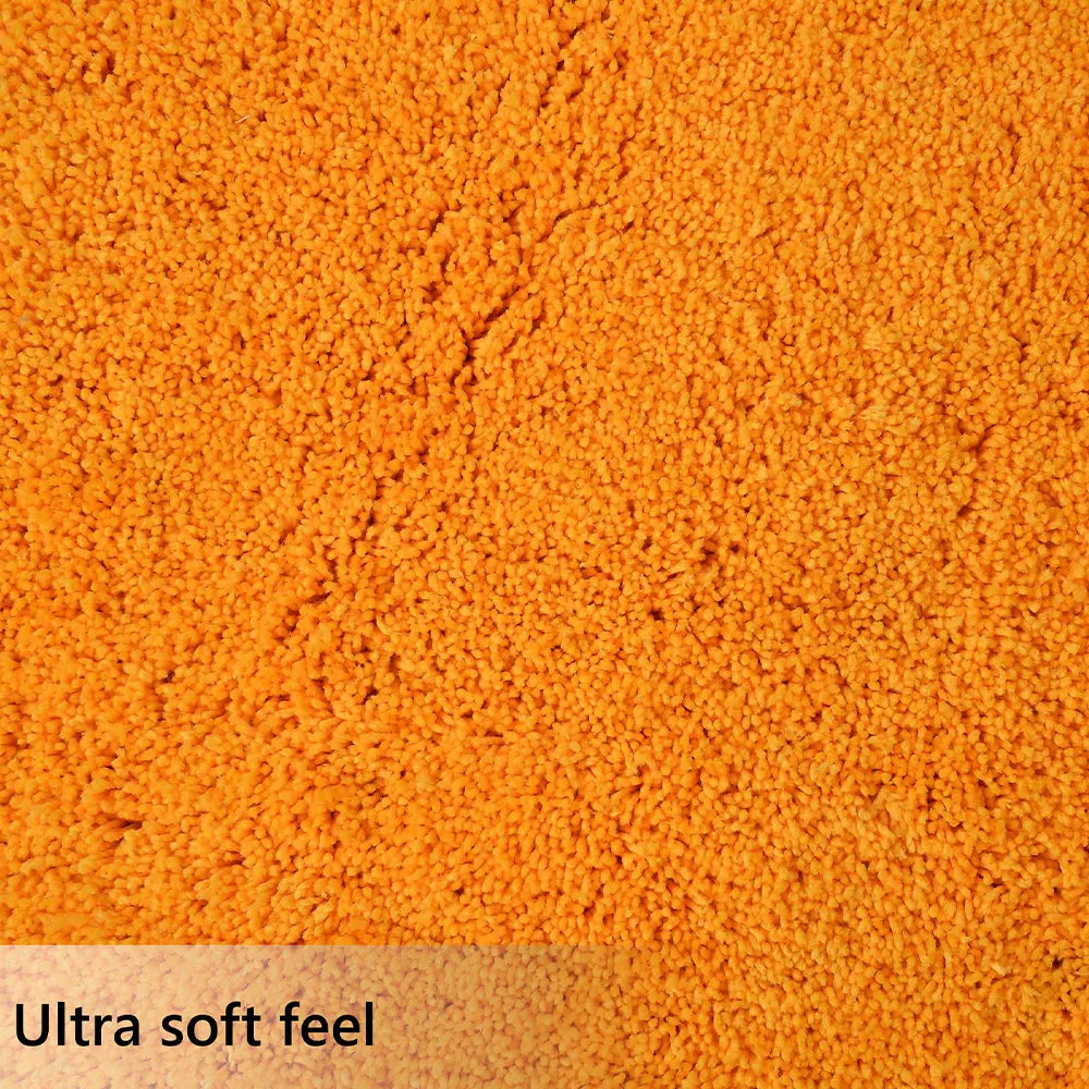 Vibrant Yellow Solid Soft Feel Anti-Skid Hand Tufted Cotton Carpet 2X5