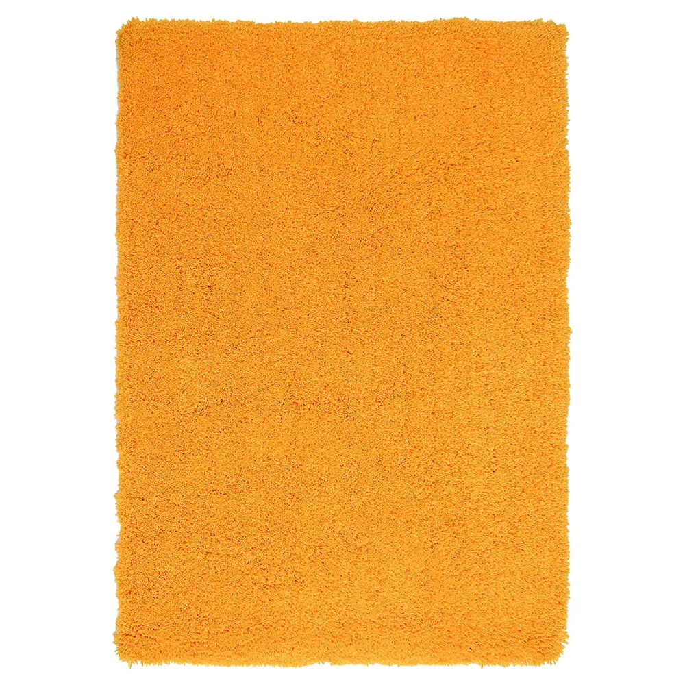 Vibrant Yellow Solid Soft Feel Anti-Skid Hand Tufted Cotton Carpet 2X5