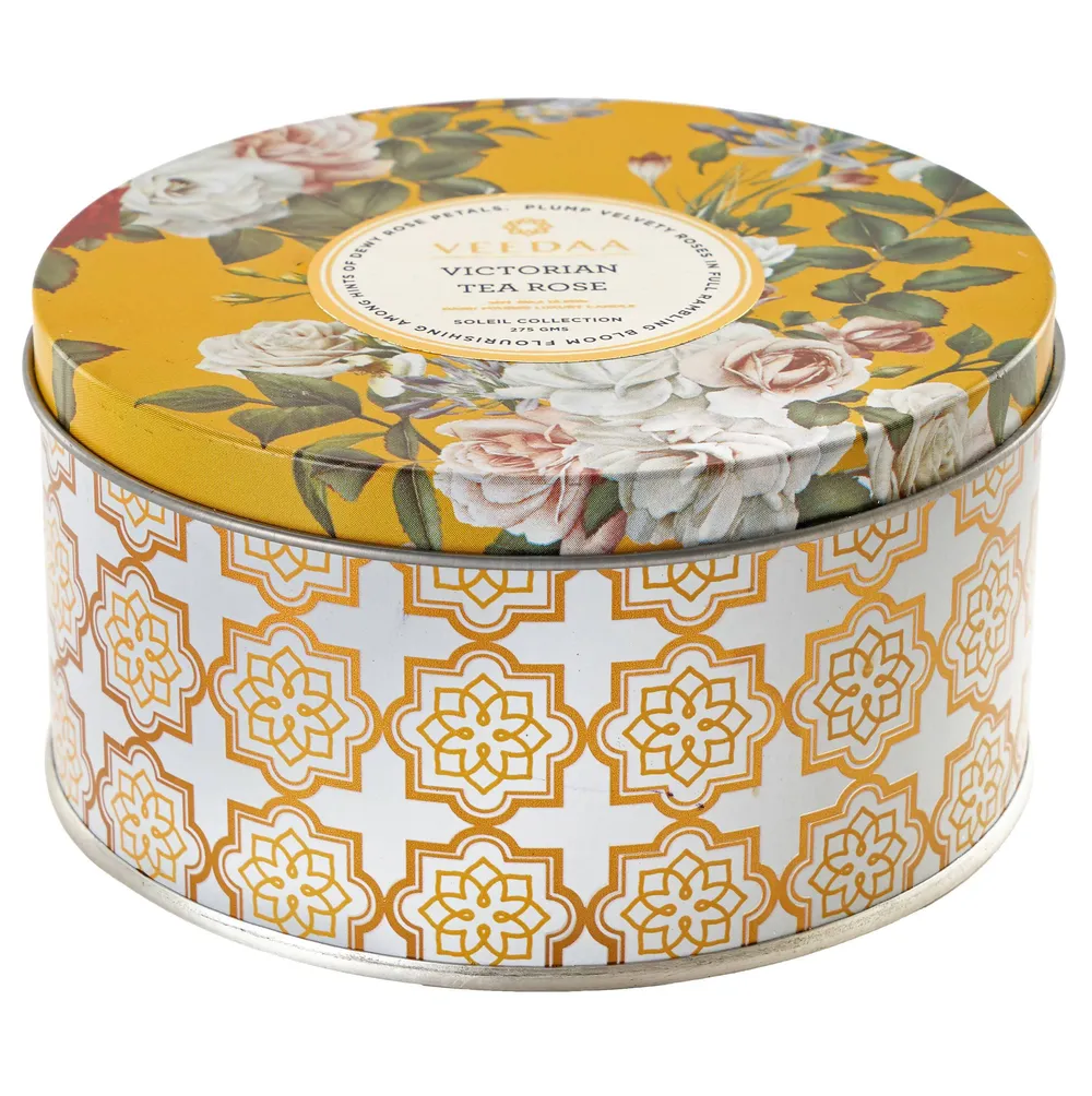 Victorian Tea Rose 3 Wick Tin Scented Candle
