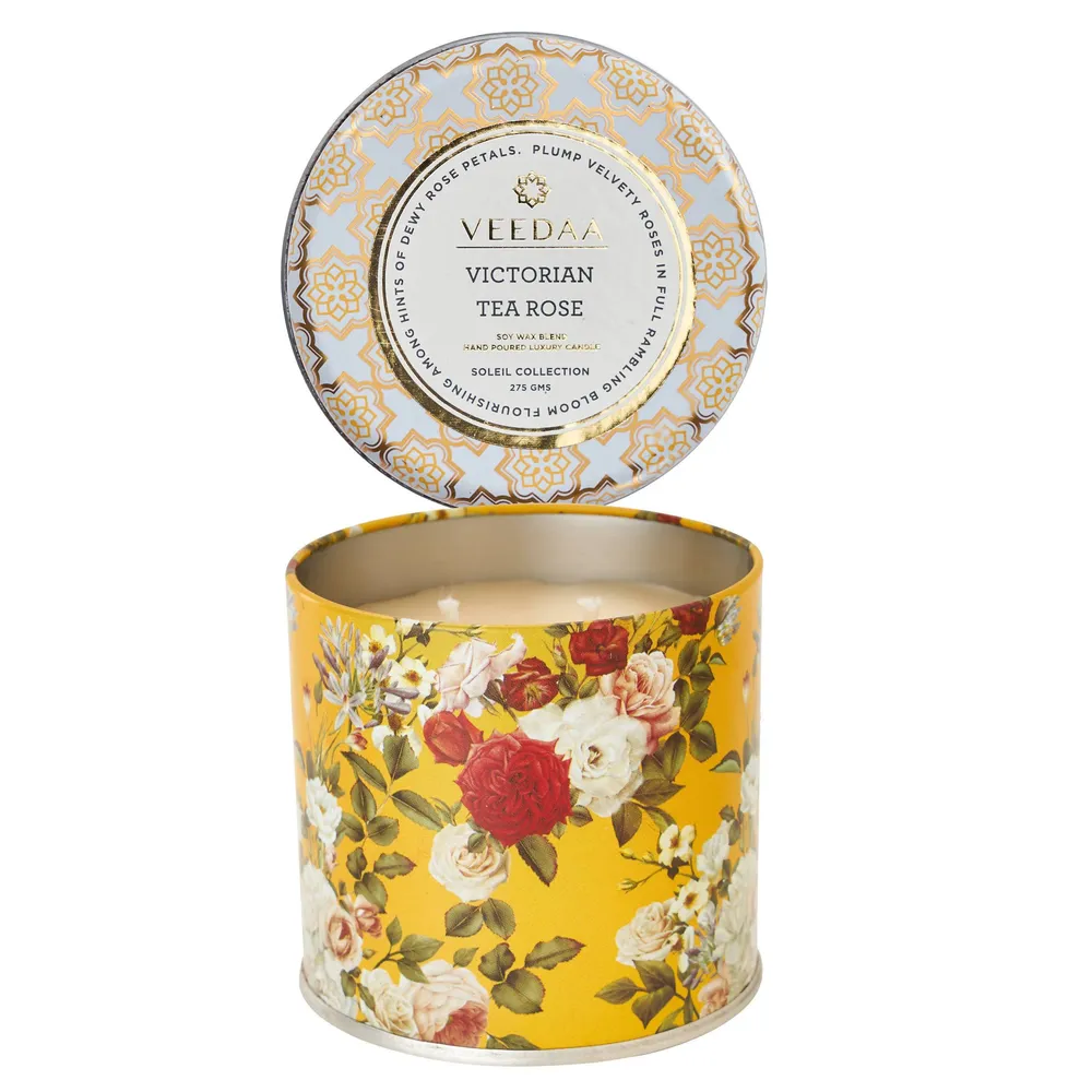 Victorian Tea Rose Mason Tin Scented Candle